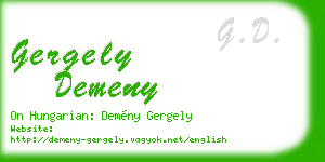 gergely demeny business card
