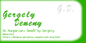 gergely demeny business card